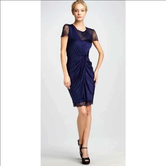BCBG | Dresses | Bcbg Mercedes Orient Blue Dress Size Xs | Poshmark